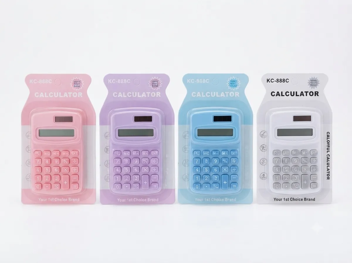 آلة حاسبة ملونة محمولة بشاشة رقمية (KC-888C Calculator) 2